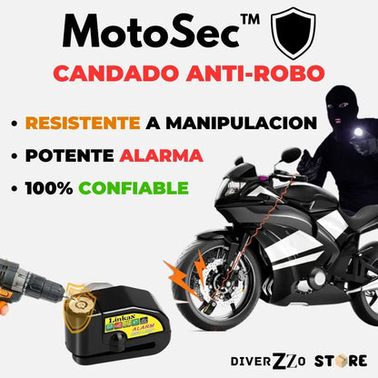 CANDADO DE MOTO CON ALARMA | MotoSec™